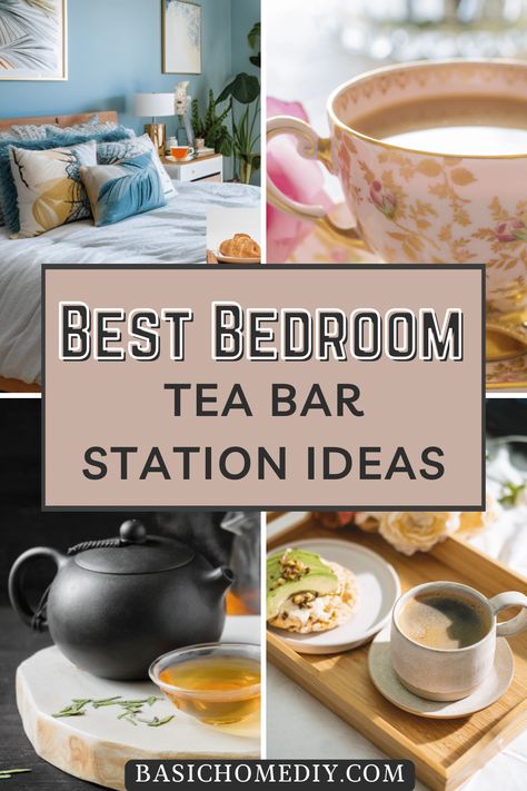 Perfect DIY Home Tea Station Ideas for the Bedroom - Basic Home DIY Bedroom Tea Station, Home Tea Station, Diy Tea Station, Tea Station Ideas Small Spaces, Tea Station Ideas, Small Spaces Bedroom, Tea Organization, Tea Station, Bar Station