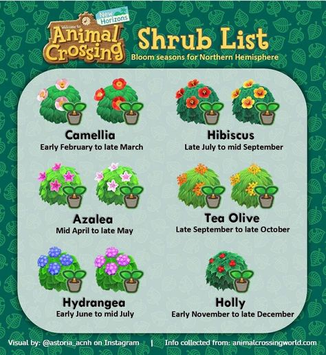 Garden Acnh Code, Acnh Shrub Seasons, Acnh Bushes Guide, Acnh Bush Guide, Acnh Core Themes List, Acnh Island Theme Ideas List, Animal Crossing To Do List, Animal Crossing Names Ideas, Animal Crossing Flower Guide