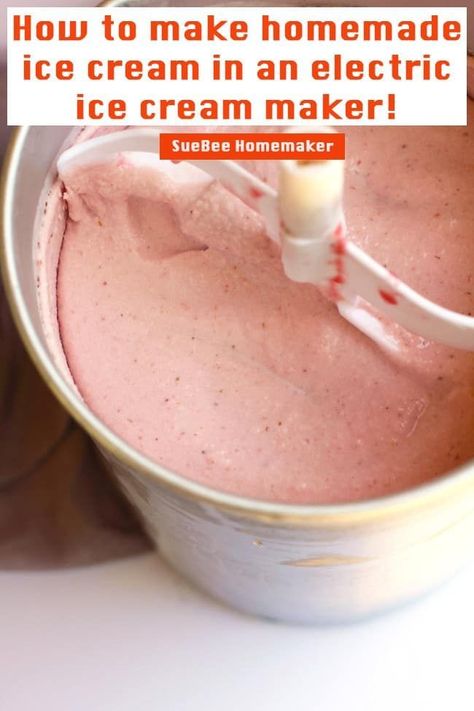 Homemade Strawberry Ice Cream Maker, Homemade Strawberry Ice Cream Recipes Machine, Ice Cream Mixer Recipes, Crux Ice Cream Recipes, Freezer Ice Cream Recipes, Ice Cream Maker Recipes Strawberry, Ice Cream With Ice Cream Maker, Old Fashion Ice Cream Maker Recipes, No Egg Ice Cream Maker Recipes