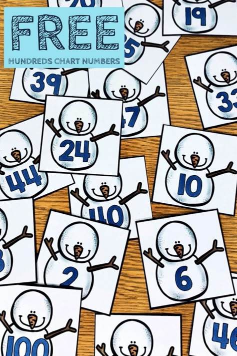 Count To 100 Kindergarten, Snowman Counting, Snowman Activities, Numbers To 100, January Classroom, Snowmen Activities, Winter Unit, Preschool Winter, Counting To 100