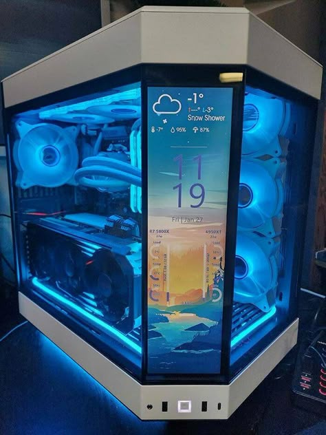 Custom Gaming Computer, Custom Computer Case, Best Gaming Setup, Gaming Pc Build, Computer Build, Custom Computer, Pc Gaming Setup, Video Game Room Design, Custom Pc