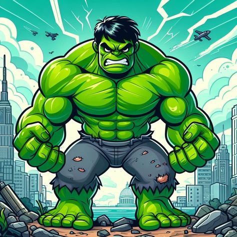 Hulk Cartoon Drawing, Hulk Drawing, Super Hero Tattoos, Paw Patrol Stickers, Bruce Banner Hulk, Hulk Birthday, Hulk Art, Man Illustration, Marvel Kids