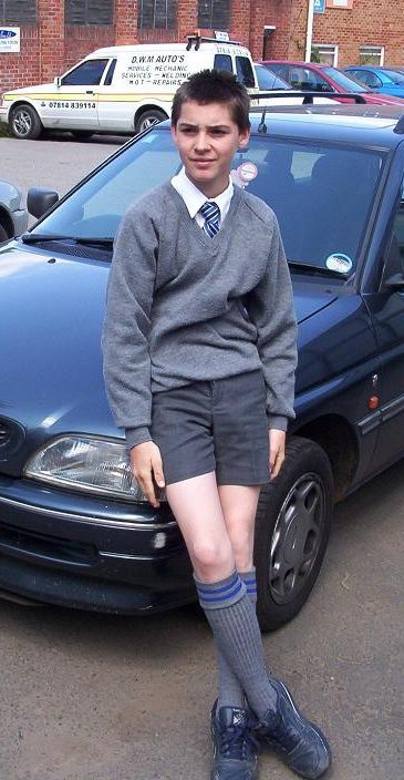 Perfect, perhaps the shorts could be a bit shorter, if someone out there could Photoshop them ? School Boy Outfit, Grey School Shorts, School Uniform Boys, Best School Uniform, Boys School Uniform Shorts, Boys Wearing Skirts, Boys School Outfits, Boy School