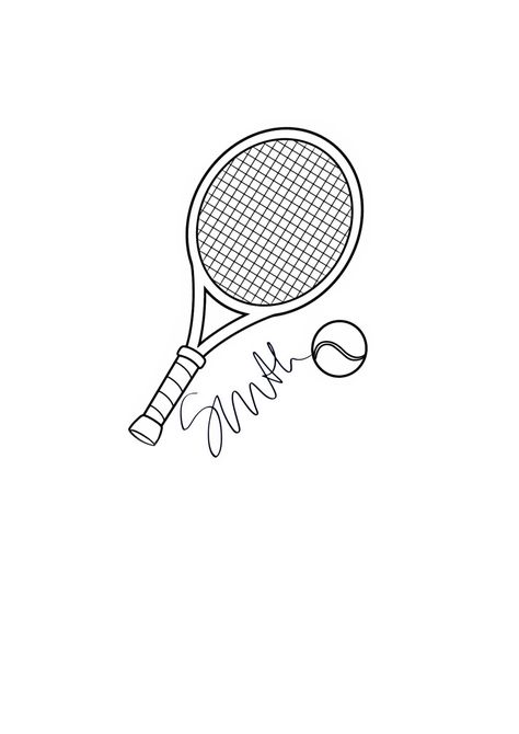 Tennis Doodle, Tennis Tattoo, Tennis Drawing, Black Pen Drawing, Tennis Art, Pen Drawings, Easy Doodles, Doodles Drawings, Black Pen