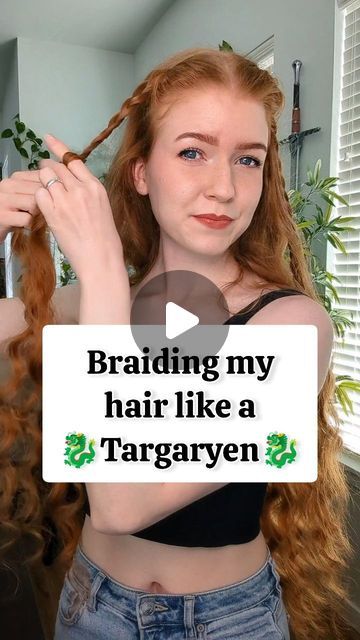 Ryan Terhune on Instagram: "We're having a HotD Girl Summer 🐉⚔️✨   Targaryen hairstyles all day EVERY day!! #hotd #houseofthedragon #rhaenyratargaryen #targaryen #daenerystargaryen #gameofthrones #fantasyhair #longhair #hairtutorial" Rhanyera Targaryen Hair, Daenerys Targaryen Hair Tutorial, Targaryen Braids, Targaryen Hairstyles, Daenerys Braids, Game Of Thrones Hairstyles, Daenerys Targaryen Hair, Targaryen Hair, Hairstyle Videos