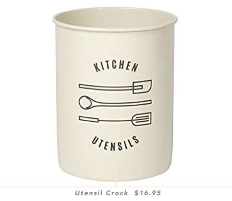 Utensil Crock Kitchen Utensil Crock, Farmhouse Kitchen Canisters, Ivory Kitchen, Utensil Caddy, Turquoise Kitchen, Rental Kitchen, Utensil Crock, Kitchen Cabinets Makeover, Beautiful Storage