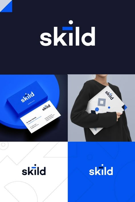 skild logo design Academy Brand Identity, Modern Colour Palette Branding, Blue Logo Palette, Academy Branding Design, Dark Blue Branding Design, Black And Blue Branding, Branding Design Logo Colour Palettes, Professional Branding Design, Modern Corporate Branding