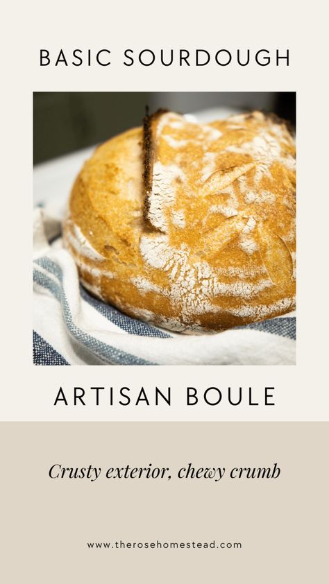 Sourdough Boule Recipe, Sourdough Artisan Bread, Crusty Artisan Bread, Artisan Sourdough Bread, Artisan Sourdough Bread Recipe, Homemade Bread Crumbs, Homemade Breadsticks, Artisan Sourdough, Easy Sourdough