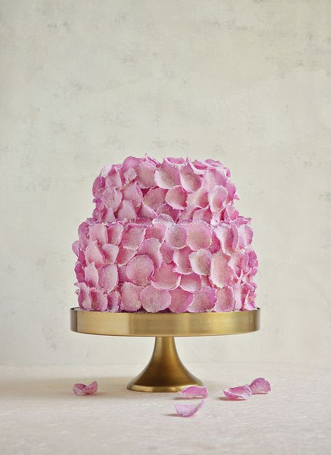 Rose Petal Cake Decoration, Cake Two Tier, Rose Petal Cake, Rose Cakes, Homemade Raspberry Jam, Petal Cake, Two Tier Cake, Fantasy Cake, 1st Birthday Cake Topper