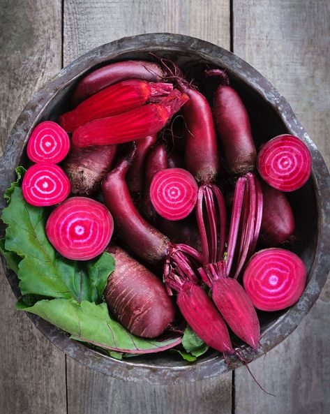 Beetroot Cylindra! This lovely looking Beetroot is popular for its longer, cylindrical deep red roots with a smooth outer skin. Cylindra beets are native to Denmark and are to believed to have been discovered sometime in the late 19th century. Cylindra beets are highly desirable due to their consistent shape and size and are typically ready to harvest 55-70 days after sowing. Perfect for slicing, the flesh inside is deep red and has a sweet, intense beetroot flavour. Beets Photography, Red Roots, The Artist's Way, Fruit Photography, The Flesh, Organic Vegetables, In The Flesh, Aesthetic Photo, Beets