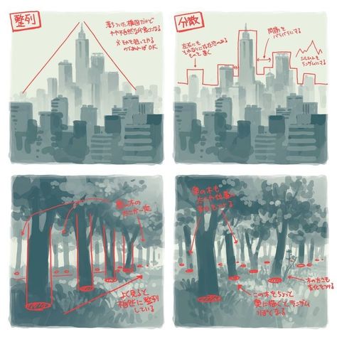 Background Art Tips, Perceptive Drawing, Anime Background Tutorial, Drawing Backgrounds Ideas, Background Paint, Perspective Drawing Lessons, Desain Buklet, Miniature Bases, Comic Tutorial