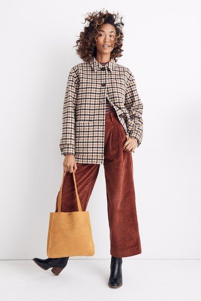 Madewell Fall, Madewell Outfits, Plaid Outerwear, Madewell Plaid, Ditsy Floral Dress, Fall Lookbook, Vogue Russia, Plaid Jacket, Fashion Show Collection