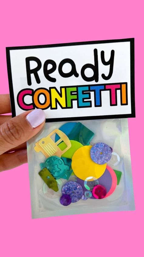 @bilingualscrapbook gives her students “Ready Confetti” at Meet the Teacher to get excited about the first day of school! She says they can put it under their pillow the night before the first day of school to calm their nerves. 🥹 How would you use it!? Head to @bilingualscrapbook and she’s giving the label as a freebie! | TargetTeachers | Oh, Hush! · Happy Place (feat. Hanna Ashbrook) Ready Confetti, Year Checklist, Back 2 School, Meet The Teacher, Kindergarten Classroom, The Teacher, Get Excited, First Day Of School, Happy Place