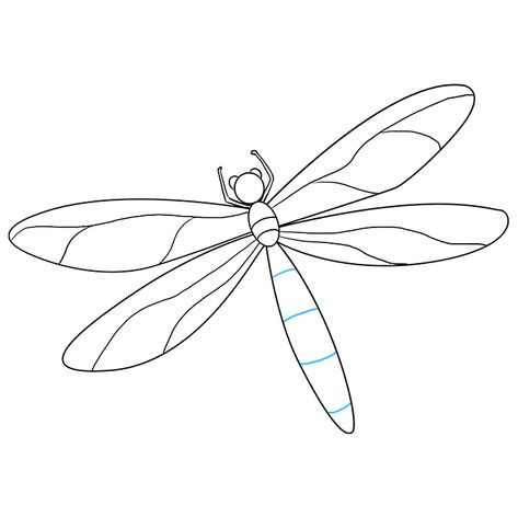 How to Draw a Dragonfly - Really Easy Drawing Tutorial How To Draw A Dragonfly Step By Step, Dragon Fly Painting Easy, How To Paint A Dragonfly, Dragon Fly Drawing Simple, How To Draw A Dragonfly, Drawing Dragonflies, Dragonfly Drawing Simple, Dragonfly Drawing Art, Dragon Fly Drawings