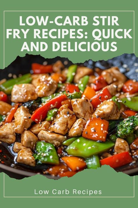 🥦 Satisfying Stir Fry – Enjoy these quick low-carb stir fry recipes that are packed with fresh veggies and lean proteins for a nutritious meal! 🍅 #LowCarbLiving #StirFryInspiration #HealthyEats #QuickMeals Lean And Green Stir Fry Optavia, Low Carb Stir Fry Recipes, Lean Protein And Veggie Meals, Chicken Stirfry Healthy Low Carb, Chicken Veggie Stir Fry Healthy, High Protein Stir Fry Low Carb, Keto Chicken Stir Fry With Vegetables, Low Carb Stir Fry, High Protein Vegan Stir Fry