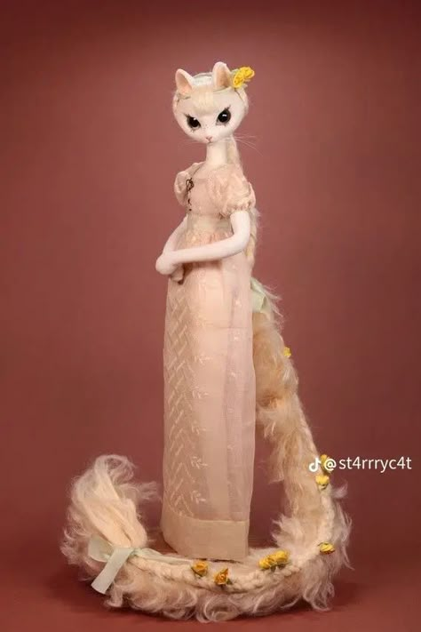 Doll Customization, Sculpted Doll, Fantasy Art Dolls, Cat Doll, Doll Art, Doll Repaint, Pretty Dolls, Soft Sculpture, Doll Crafts