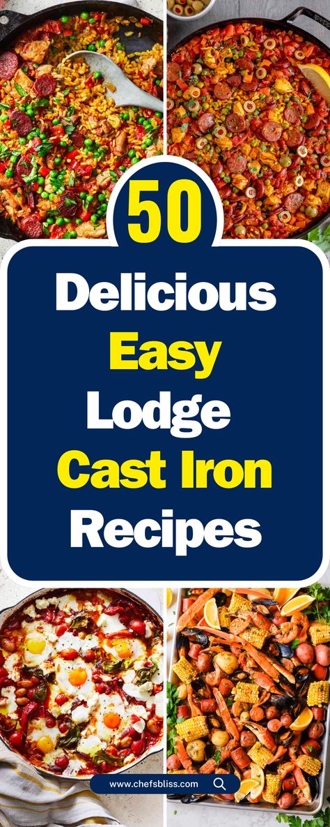 50+ Delicious Lodge Cast Iron Recipes for Every Occasion! Enameled Cast Iron Recipes, Enamel Cast Iron Recipes, Recipes High In Iron, Lodge Cast Iron Recipes, Casserole Dish Recipes, Iron Skillet Cornbread, Cast Iron Skillet Cooking, Food Bites, Lodge Cast Iron Skillet