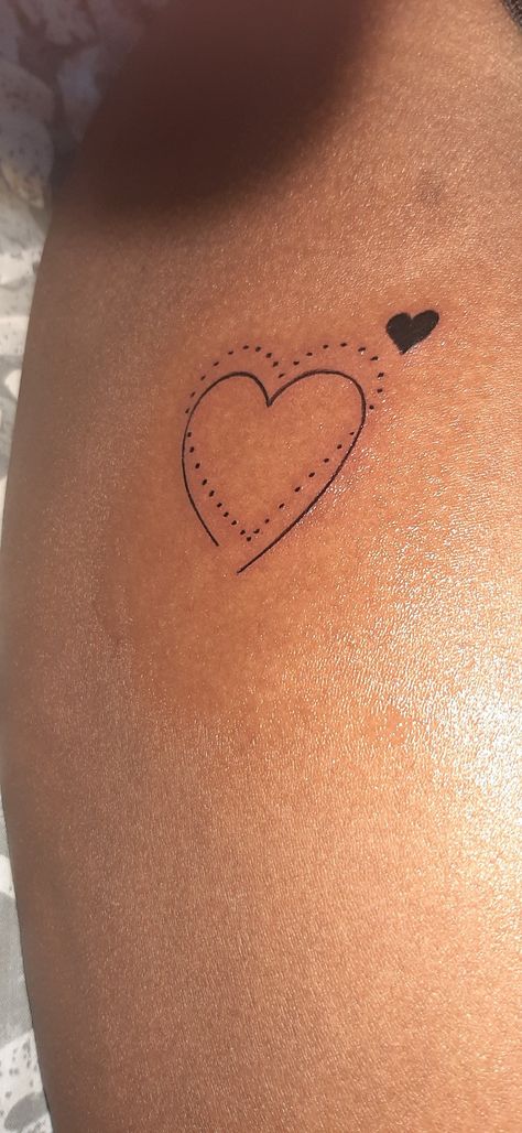 Heart Tattoo Placement, Two Hearts Tattoo, Dark Skin Tattoo, Lower Back Tattoo Designs, Red Heart Tattoos, Pink Tattoo, Funky Tattoos, Black Girls With Tattoos, Hip Tattoos Women