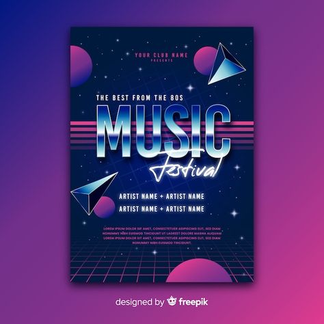 Music Promotion Design, Poster Design Futuristic, Futuristic Music, Music Poster Template, Event Social Media, Futuristic Poster, Poster Template Free, Music Concert Posters, Presentation Design Layout