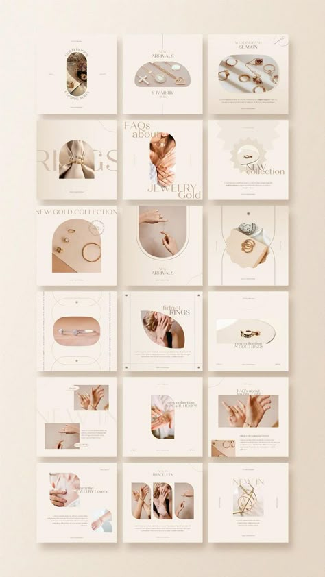 Jewelry Instagram Layout, Store Social Media, Instagram Graphic Design, Instagram Design Layout, Instagram Branding Design, Instagram Feed Planner, Instagram Feed Layout, Social Design, Instagram Template Design