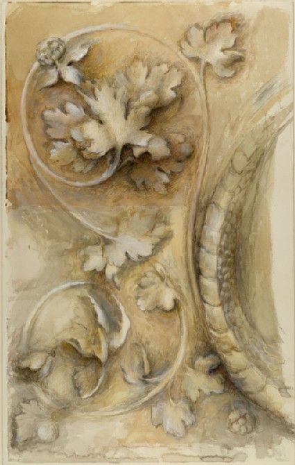 Part of the Base of a Pilaster in Santa Maria dei Miracoli, Venice John Ruskin, July 1869 St Ignatius Of Loyola Drawing, Venice Drawing, Italian Fresco Painting, John White Alexander Paintings, John Ruskin Stones Of Venice, Russian Academic Drawing, Antique Drawing, Building Details, John Ruskin