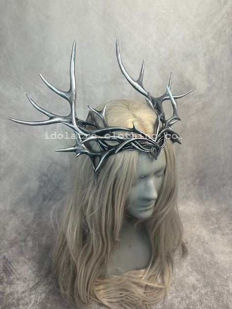 Antler Crown, Crown Aesthetic, Mardi Gras Costumes, Magical Jewelry, Tacoma Wa, Fantasy Aesthetic, Beauty Studio, Costume Hats, Fantasy Jewelry