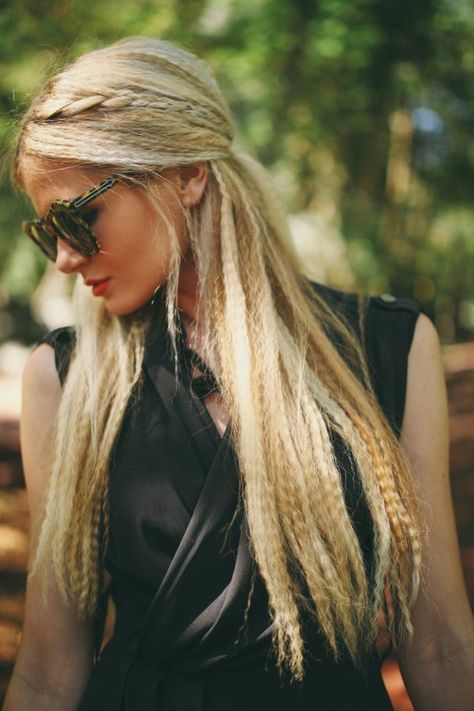 Crimped Hairstyles, Hot Haircuts, Barefoot Blonde, Crimped Hair, 90s Hairstyles, Festival Hair, Long Blonde, Braids For Long Hair, Long Blonde Hair