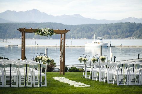 Seattle wedding venues on the water Wedding Venues Washington State, Seattle Wedding Venues, Washington Wedding Venues, Romantic Wedding Ceremony, Water Wedding, Inexpensive Wedding Venues, Waterfront Wedding, Wedding Inspiration Summer, Washington Weddings