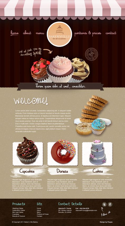 Bakery Website Design, Business Blessings, Shop Website Design, Bakery Website, Blog Layout Design, Food Web Design, Modern Cake, Beautiful Website Design, Vintage Housewife