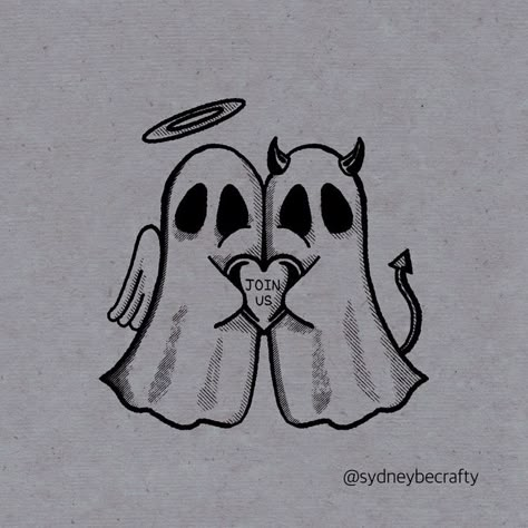 Creepy Ghost Drawing, Spooky Best Friend Tattoos, Tattoo Trio, Mini Ghost Tattoo, Neon Art Painting, Spooky Doodles, Intense Emotions, Ghost Tattoo, Spooky Tattoos