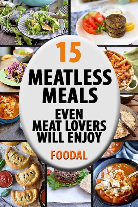 Are you ready to introduce more meatless meals in your weekly menu planning? It's not difficult to do when there are so many easy, hearty, and flavorful vegetarian recipes you can make at home. From soups and stews to casseroles and calzones, review our favorites for meat-lovers now. #vegetarian #meatlessmeals #foodal Dinner Recipes For Birthday, Healthy Meals No Meat, Meals No Meat, Recipes For Meat Lovers, Easy Healthy Lunch Recipes, Healthy Meat Recipes, Healthy Meats, No Meat, Easy Healthy Lunches