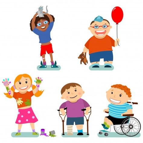 Disabled Children, Special Needs Kids, Special Needs, Sunday School, Drawing For Kids, Family Photography, Cartoon Characters, Premium Vector, Cute Wallpapers