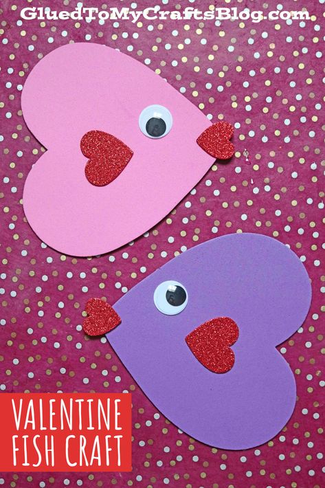 Craft Foam Heart Valentine Fish – Kid Craft Heart Fish Craft, Foam Heart Crafts For Kids, Healthy Heart Crafts For Preschoolers, Heart Art Preschool, Oval Crafts For Toddlers, Preschool Heart Crafts, Foam Heart Crafts, Heart Crafts For Preschoolers, Heart Shaped Crafts