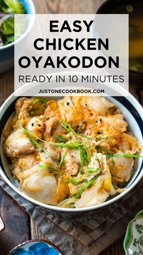 Enjoy this comforting chicken bowl with egg, featuring juicy chicken and silky eggs simmered to perfection. This oyakodon rice bowl is a classic Japanese chicken and egg bowl that can be whipped up in a flash. Perfect for lunch or dinner, it's sure to please the whole family! Oyakodon Recipe Easy, Chicken And Egg Rice Bowl, Oyakodon Recipe, Egg Rice Bowl, Japanese Rice Dishes, Japanese Breakfast Traditional, Egg Rice, 10 Minute Meals, Japanese Food Traditional