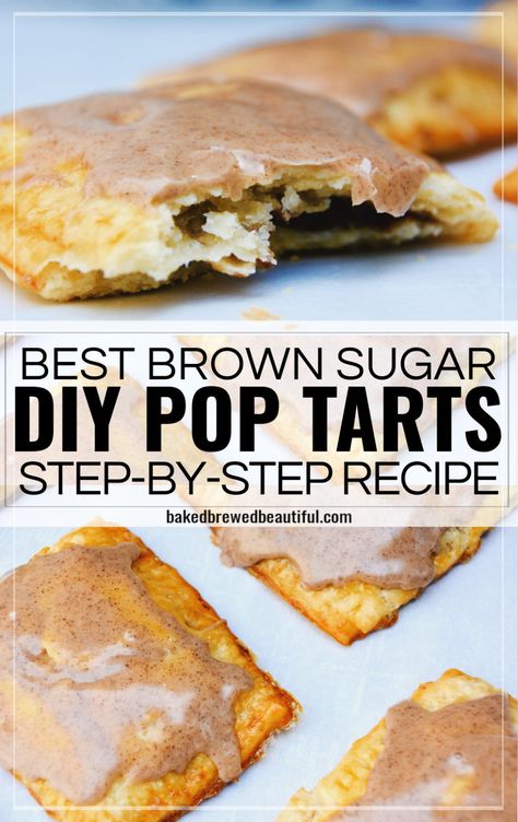 Brown Sugar Cinnamon Pop Tarts, Cinnamon Pop Tarts, Brown Sugar Pop Tarts, Pop Tarts Recipe, Homemade Easy Recipes, Espresso Drink Recipes, Homemade Brown Sugar, Cinnamon Frosting, Butternut Bakery