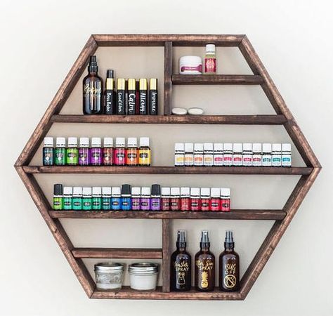 Geometric Shelf, Hexagon Shelf, Oil Rack, Oil Shelf, Essential Oil Shelf, Geometric Shelves, Shelf Floating, Hexagon Shelves, Essential Oils Gifts