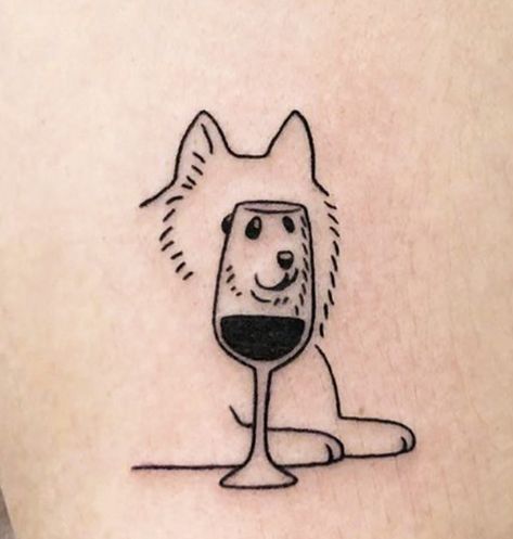 Simple Pokemon Tattoo, Funny Dog Tattoo, Funny Small Tattoos, Wine Glass Tattoo, Dibujo Simple, Black Cat Tattoos, Boho Tattoos, Party Tattoos, Pokemon Tattoo