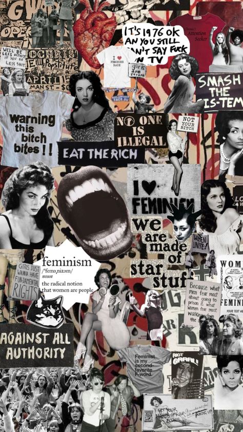 #feminism #humanrights #hollywood Feminism Wallpaper, Feminism Art, Attention Seekers, Riot Grrrl, Women’s Rights, Needful Things, Picture Collage, Cute Backgrounds, Retro Poster