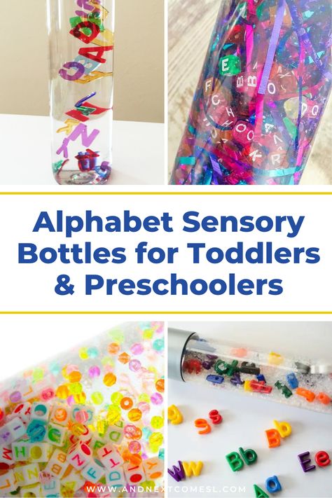 These alphabet sensory bottles are a perfect addition to a calm down kit for kids and are perfect for hyperlexic kids in particular. Sensory Bottles For Toddlers, Calming Bottle, Calming Jar, Calm Down Kit, Calm Down Bottle, Discovery Bottles, Calming Strategies, Sensory Bottles, Birthday Party Activities