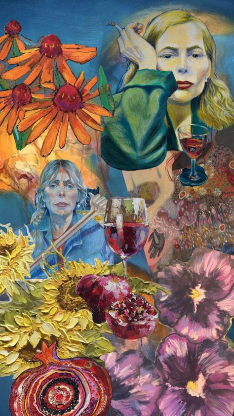 #jonimitchell #joni Joni Mitchell Paintings, Joni Mitchell, Magazine Collage, Photo Wallpaper, Free Art, Cool Wallpaper, Dream Life, Art Inspiration, Puppies