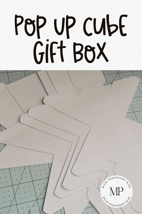 Pop Up Cube Gift Box using Cricut Maker Pop Up Cube Template, Pop Up Box Cards Template, Pop Up Cube Box, Pop Up Cubes, Cards Diy Easy, Pop Cubes, Cube Template, Pop Box, Using Cricut