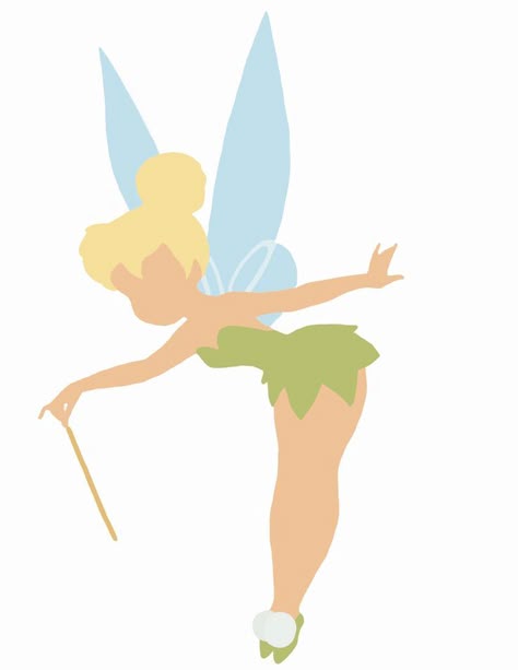 color block Tinkerbell With Wand, Tinker Bell Painting, Tinkerbell Illustration, Tinkerbell Painting, Tinker Bell Art, Christmas Tinkerbell, Multi Layer Svg, Tinkerbell Art, Tinkerbell Svg