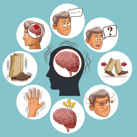 Parkinsons disease cartoon Premium Vecto... | Premium Vector #Freepik #vector #icon #medical #cartoon #doctor Disease Infographic, Healing Touch, Alzheimers, Displaying Collections, Premium Vector, Graphic Resources, Disease, Brain, Vector Illustration