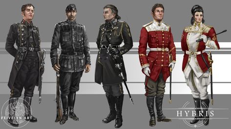 ArtStation - HYBRIS - Mltry. Intelligence and Colonial Forces Officers, Cleopatra Motzel Victorian Guard Uniform, Fantasy Naval Officer, Napoleon Dieselpunk, Greek God Wallpaper Aesthetic, Steampunk Characters, Armor Clothing, Diesel Punk, Fiction Idea, Military Officer