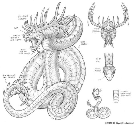 El Lobizon, portrayed as a maned wolf monster, commissioned by Paymaster Games. This design will be made into a miniature. Probably the beefiest maned wolf ever. Graphite. Native American Folklore, Snake Dragon, Types Of Dragons, Creature Fantasy, Beast Creature, Snake Art, Geniale Tattoos, Aztec Art, Fantasy Beasts