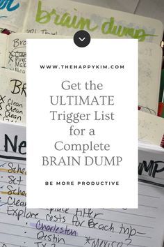 Reference Journal Ideas, Happy Planner Brain Dump, Trigger List For Brain Dump, Gtd Trigger List, Trigger List Brain Dump, Brain Dump Categories, Trigger List For Planners, Braindump Template, How To Brain Dump