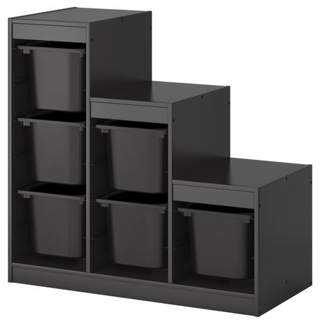 With TROFAST in black, your kids may actually think it's cool to clean their room. Red Classroom, Trofast Storage, Ikea Trofast Storage, Trofast Ikea, Ikea Toy Storage, Ikea Trofast, Organizing Labels, Hallway Storage, Up House