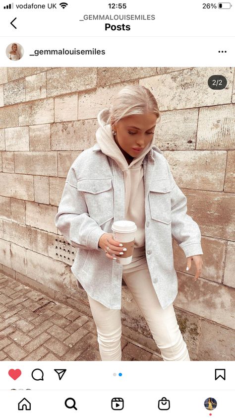 Gemma Louise Miles Outfit, Beige Shacket Outfit, Gemma Louise Miles, Shacket Outfit Women, Overshirt Women, Shacket Outfit, Capsule Wardrobe Outfits, Winter Fashion Outfits Casual, London Outfit