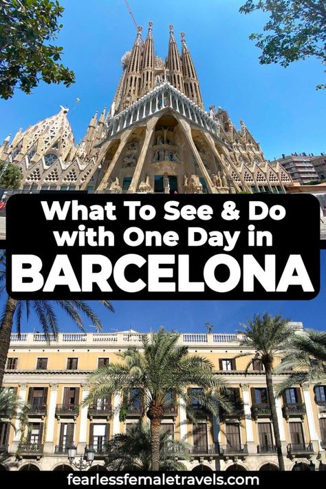 What To See and Do in One Day in Barcelona, Spain - An Easy Itinerary for Day Trips to Barcelona One Day Barcelona, Barcelona Sights, Barcelona Itinerary, Barcelona Spain Travel, Travel Secrets, World Cruise, Popular Travel Destinations, Barcelona Travel, Europe Travel Guide