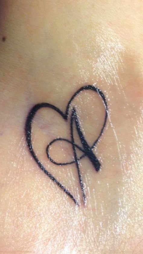 #tatoo #love #letter #A Heart With Letter A Tattoo, Letter A Tattoo With Heart, Letter A And Heart Tattoo, A Heart Tattoo Letter, A Letter Tattoo Alphabet, A Alphabet Tattoo, Letter A Tattoo Designs Initials, Initial Tattoo A, Love Heart Tattoo Designs